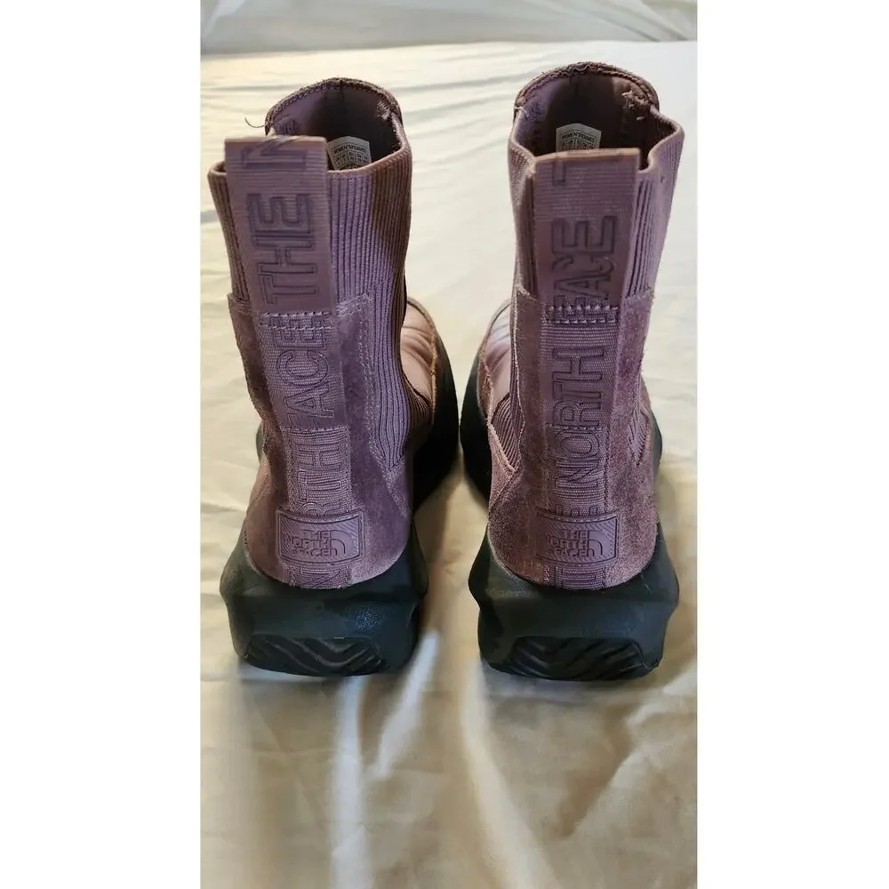 The North Face Halseigh Knit Women's Size 9 Mauve Purple Leather Chelsea Boots